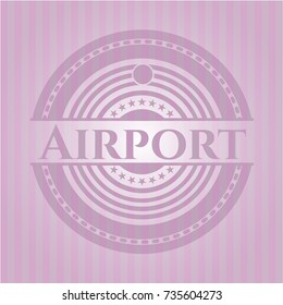 Airport badge with pink background