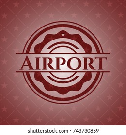 Airport badge with red background