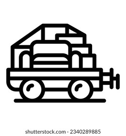 Airport baggage cart icon outline vector. House service. Move home