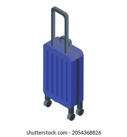 Icono del equipaje del aeropuerto. Isometric del icono del vector del equipaje del aeropuerto para el diseño web aislado en fondo blanco