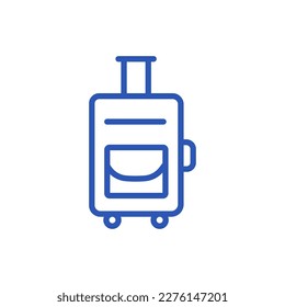 Airport baggage reclaim line icon. Airplane luggage sign. Flight checked bag symbol. Quality design element. Editable stroke. Linear style baggage reclaim icon. Vector