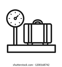Airport Baggage Scale Icon. Simple flat design. Isolate on white background.