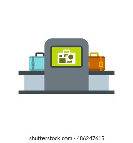 Airport baggage security scanner icon in flat style on a white background vector illustration