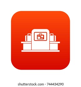 Airport baggage security scanner icon digital red for any design isolated on white vector illustration