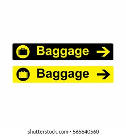 Airport Baggage sign vector design isolated on white background 