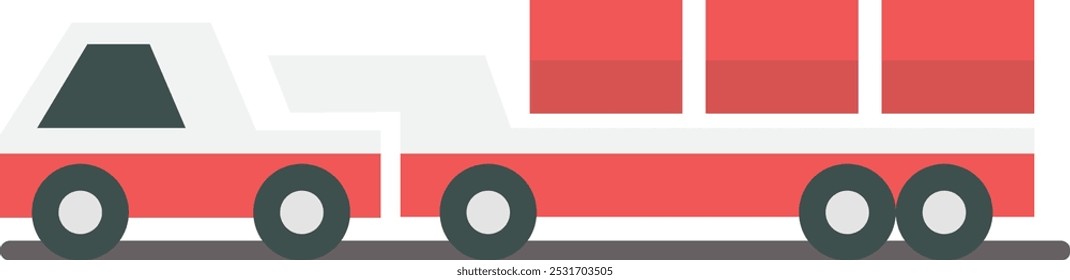 Airport baggage truck color icon. Service transport