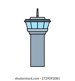 Aeroporto beacon luz torre para navegação e aviação segurança ilustração