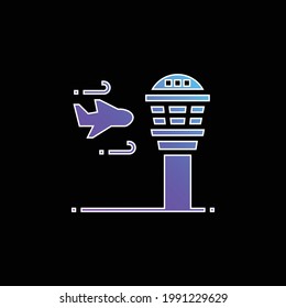 Flughafenblauer Farbverlauf-Vektorsymbol