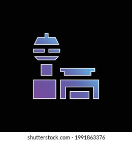 Icono de vector de gradiente azul del aeropuerto