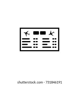 Airport board. Mechanical scoreboard icon on white background