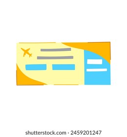 airport boarding pass cartoon. ticket check-in, destination departure, arrival airline airport boarding pass sign. isolated symbol vector illustration