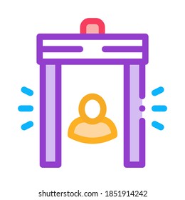 Airport Body Scanner System Icon Thin Line Vector. Airport Metal Detector Door Frame Security Equipment Color Symbol Illustration