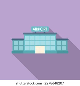 Airport building icon flat vector. Flight travel. Plane trip