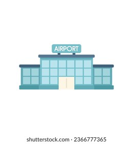 Icono de construcción del aeropuerto vector plano. Viajes de vuelo. Aislado el viaje en avión