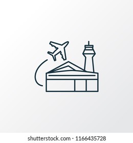 Airport building icon line symbol. Premium quality isolated airlines terminal element in trendy style.
