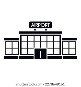 Airport building icon simple vector. Flight travel. Plane trip