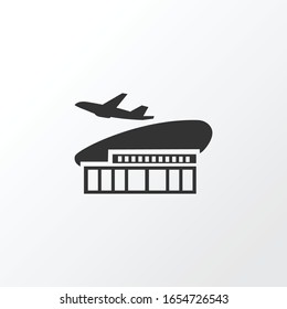 Airport Building Icon Symbol. Premium Quality Isolated Airlines Terminal Element In Trendy Style.