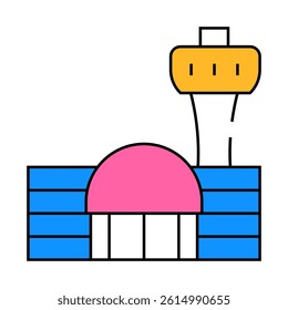 airport building line icon vector. airport building sign. isolated symbol illustration