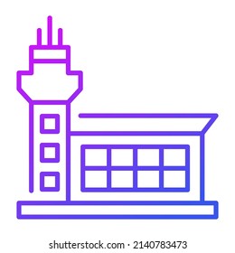 airport building vector illustration isolated on white background. Architecture business concept.