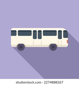 Airport bus icon flat vector. Ground support. Cargo aviation