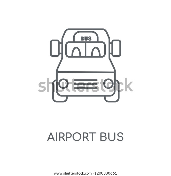 Airport Bus linear icon. Airport Bus\
concept stroke symbol design. Thin graphic elements vector\
illustration, outline pattern on a white background, eps\
10.