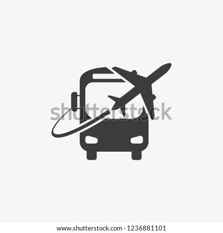 Airport Bus Shuttle Vector Icon