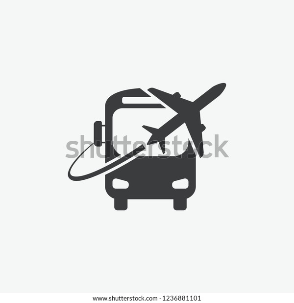 Airport Bus Shuttle Vector Icon Stock Vector (Royalty Free) 1236881101 ...