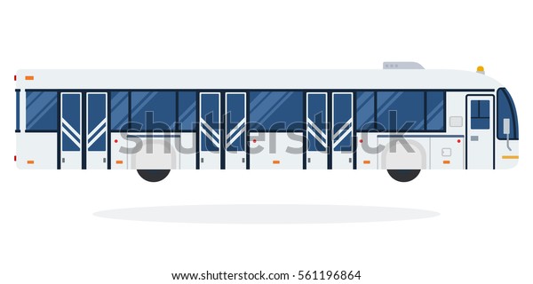 Airport bus vector flat material design
object. Isolated illustration on white
background.