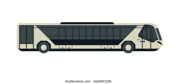 Airport bus. Vector illustration flat design object Isolated on white background.
