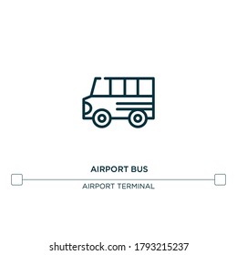 airport bus vector line icon. Simple element illustration. airport bus outline icon from airport terminal concept. Can be used for web and mobile
