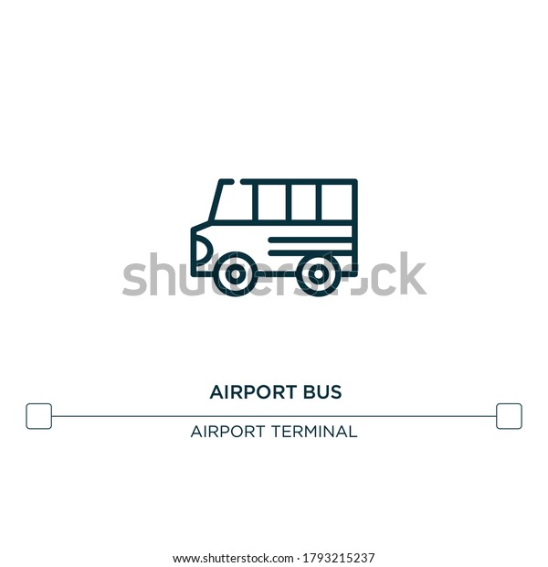 airport bus vector line icon. Simple element\
illustration. airport bus outline icon from airport terminal\
concept. Can be used for web and\
mobile\
