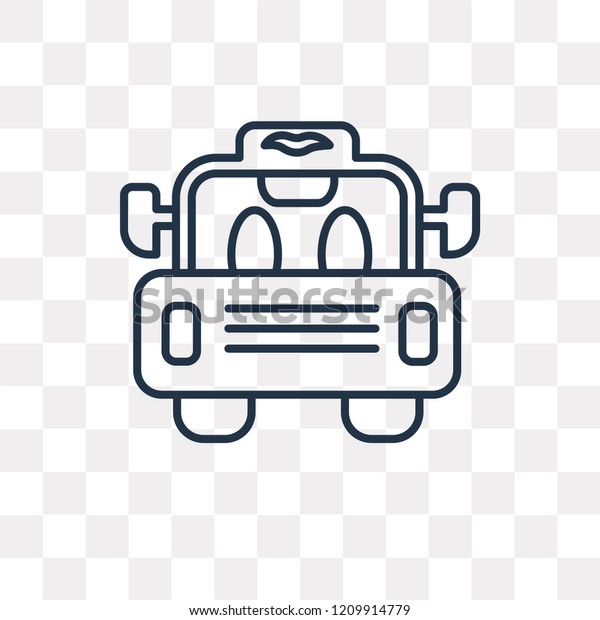Airport Bus vector outline icon isolated on\
transparent background, high quality linear Airport Bus\
transparency concept can be used web and\
mobile