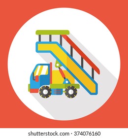Airport cargo stairs flat icon