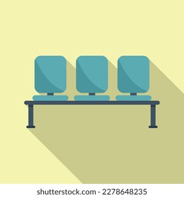 Airport chair icon flat vector. Luggage plane. Ticket air