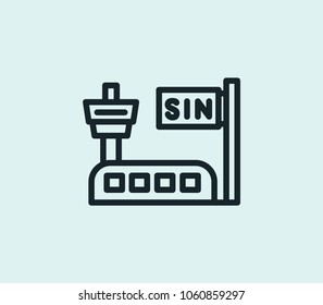 Airport change icon line isolated on clean background. Airport change icon concept drawing icon line in modern style. Vector illustration for your web site mobile logo app UI design.