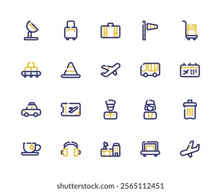 Airport Colored Outline Icon. Transportation Icon Theme.