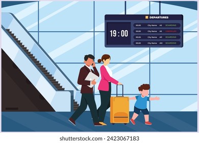 Airport concept. Colored flat vector illustration isolated.	