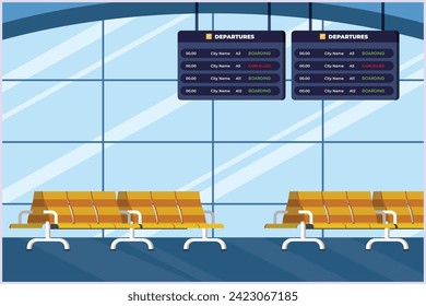 El concepto de aeropuerto. Ilustración vectorial plana de color aislada.	