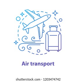 Airport concept icon. Air transport idea thin line illustration. Airline flight. Vector isolated outline drawing