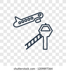 Airport concept vector linear icon isolated on transparent background, Airport concept transparency concept in outline style