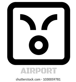 Airport conceptual graphic icon. Design language element, graphic sign.