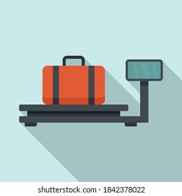 Airport control scales icon. Flat illustration of airport control scales vector icon for web design