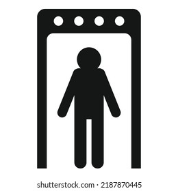 Un simple vector del icono del escáner de control de aeropuerto. Terminal del acompañante. Asiento aéreo