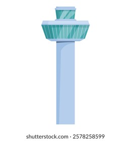 Airport control tower ensuring safe and efficient air traffic flow