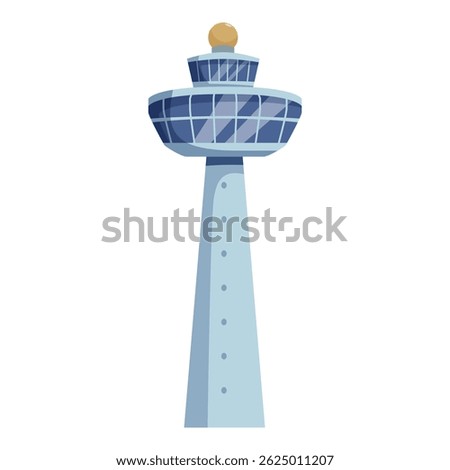 Airport control tower ensuring safe and efficient air traffic flow