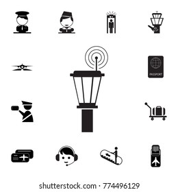 airport control tower icon. Set of airport element icons. Premium quality aviation graphic design collection icons for websites, web design, mobile app on white background