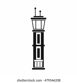 Airport control tower icon in simple style isolated on white background vector illustration