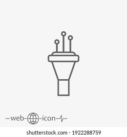 Airport Control Tower Vector Icon On Grey Background