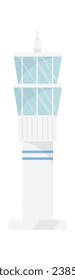 Airport Control Tower Vector Illustration