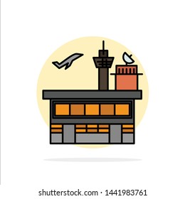 Airport, Conveyance, Shipping, Transit, Transport, Transportation Abstract Circle Background Flat color Icon